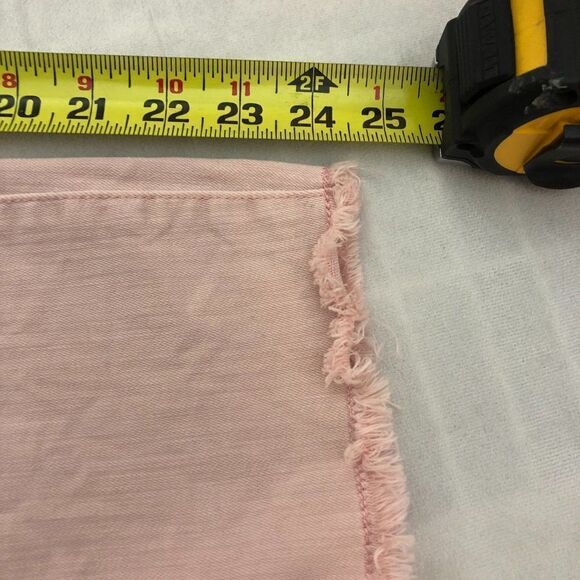 Ecru style Pale Pink cut off raw hem hi-rise jeans size 2 - Picture 5 of 7